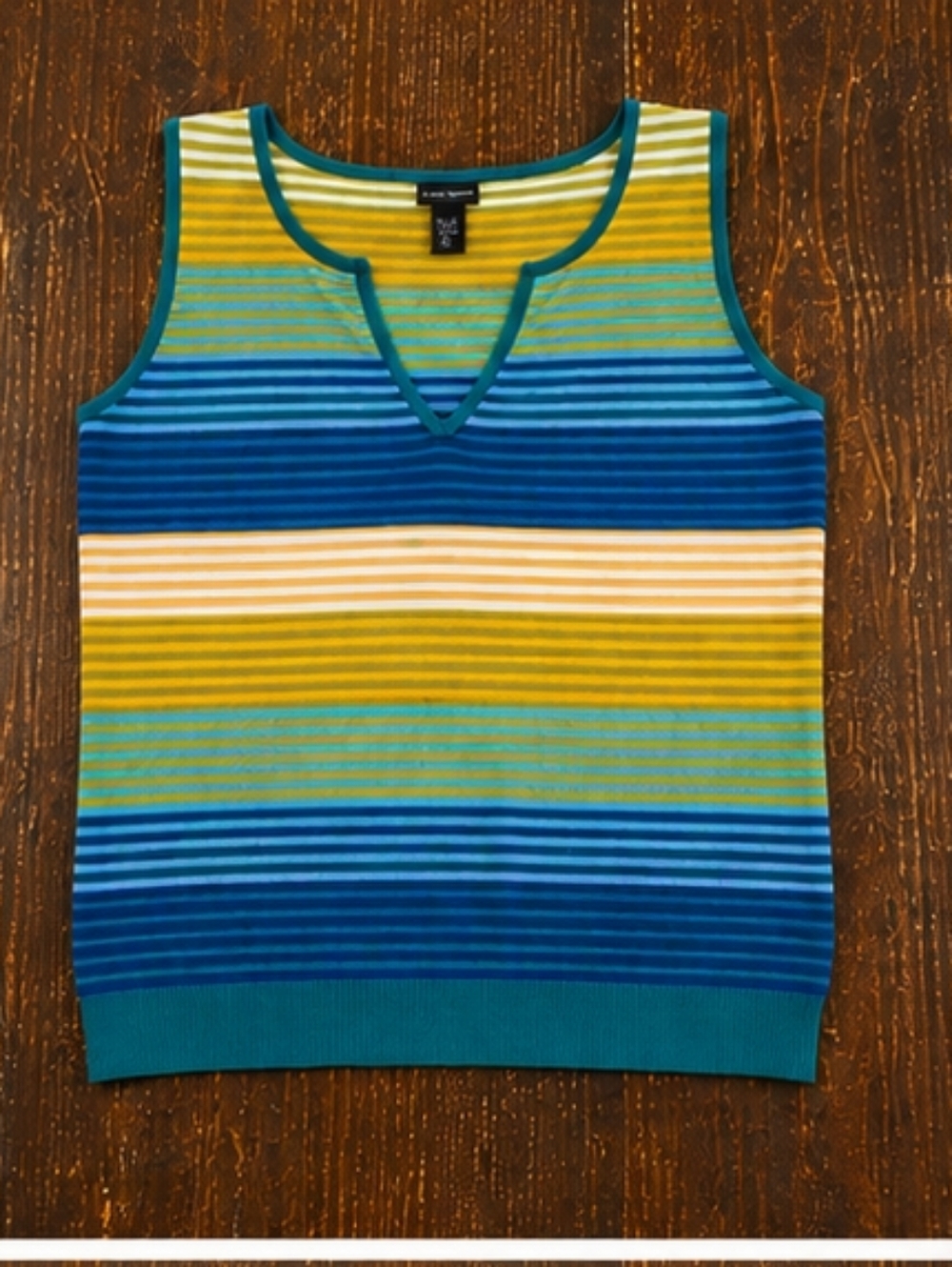New York & Company Multicolor Striped Tank Top